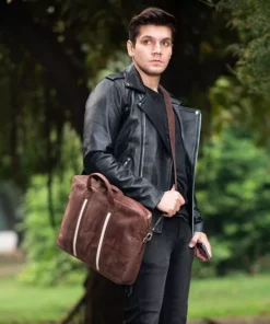 Men’s Style Brown Leather Laptop Bag